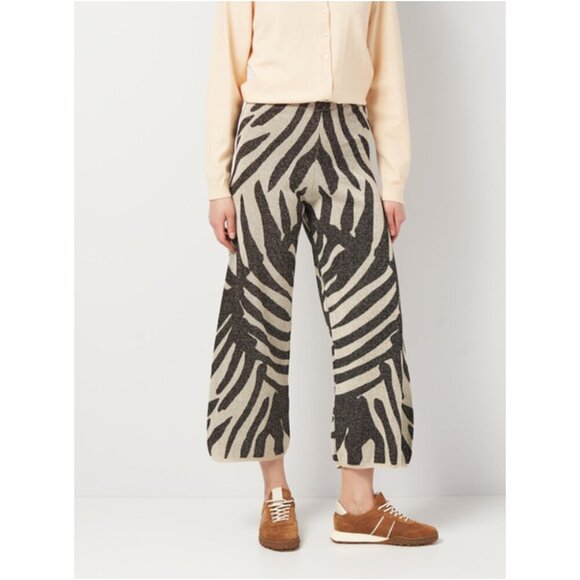 Zara Lurex Leaf Print Pants - Picture 1 of 7